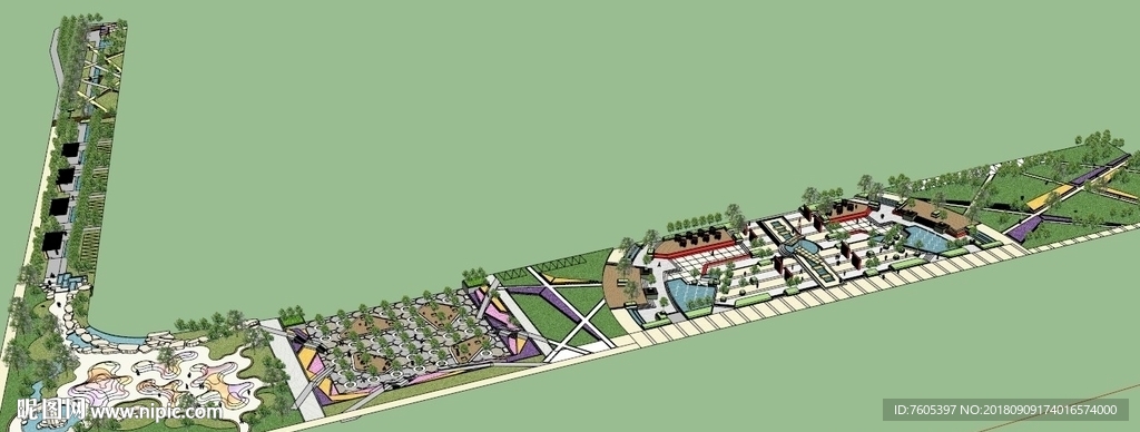 景观商业街道公园广场步行街喷泉