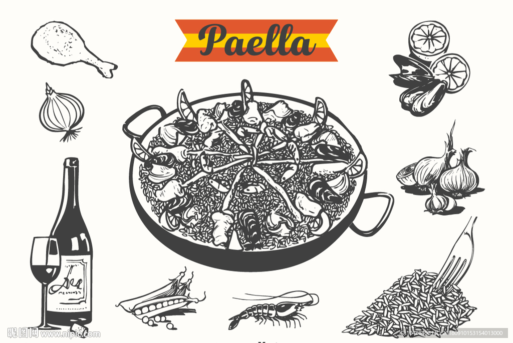 素材 水果 欧洲 复古 速写