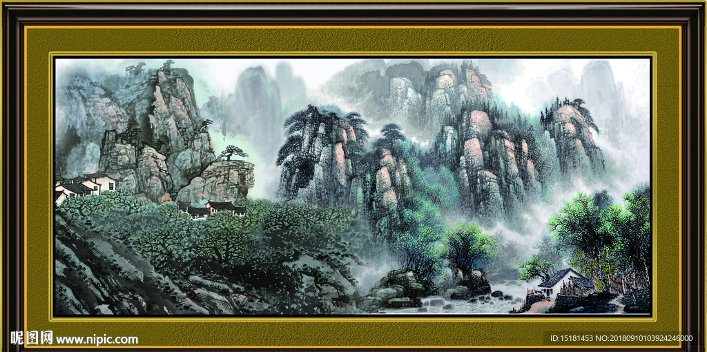 山水风景壁画