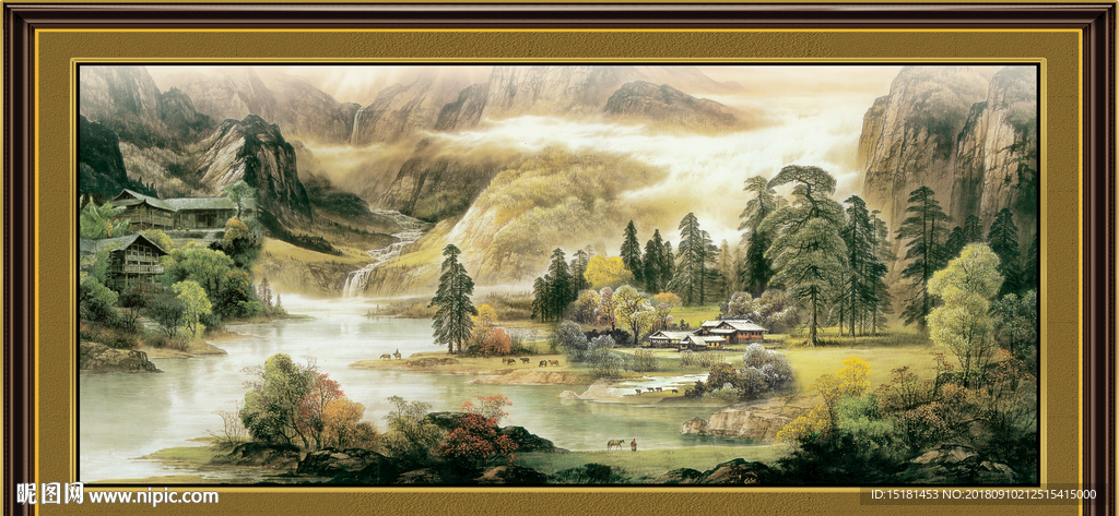 山水风景壁画