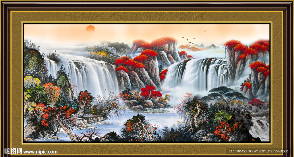 山水风景壁画