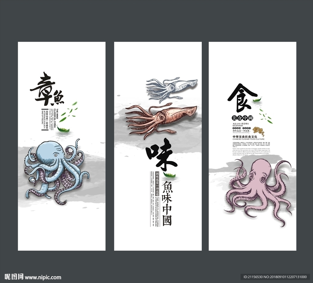 章鱼文化展板