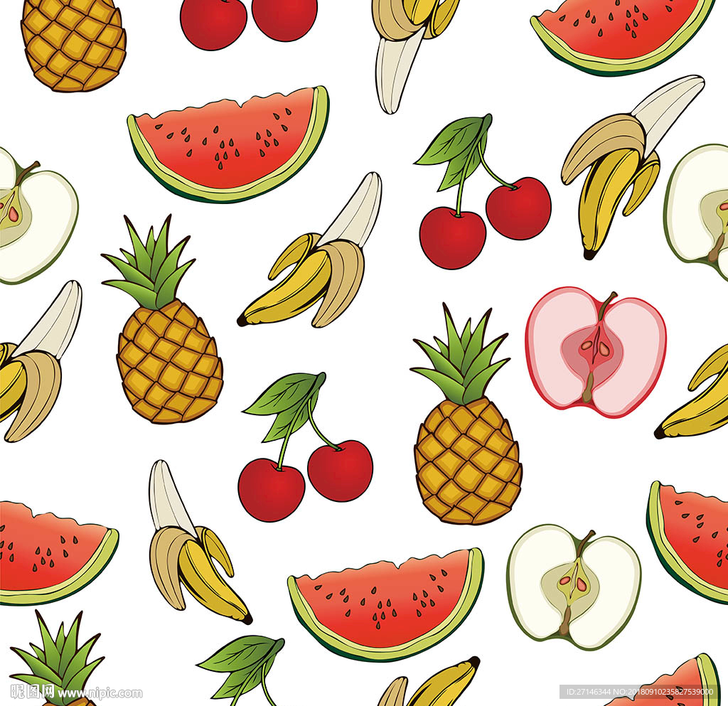 水果矢量无缝图案