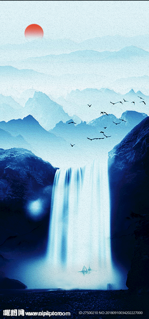 新中式山水玄关