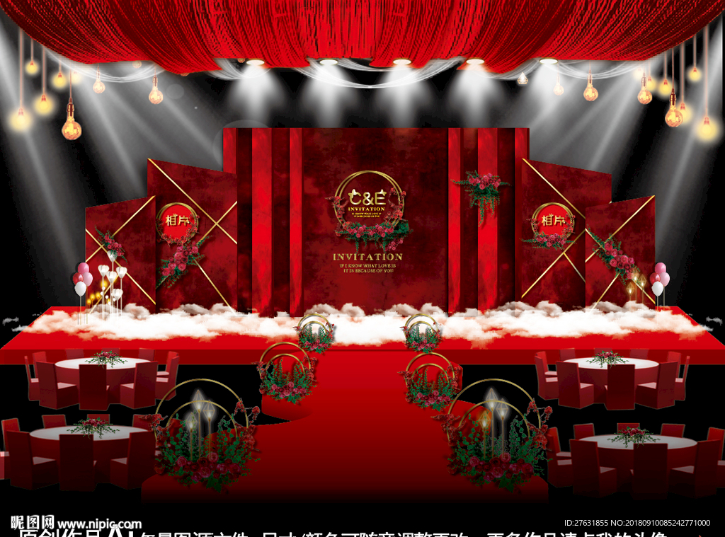 红黑色大理石婚礼