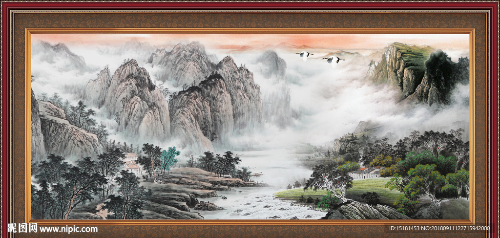 山水风景壁画