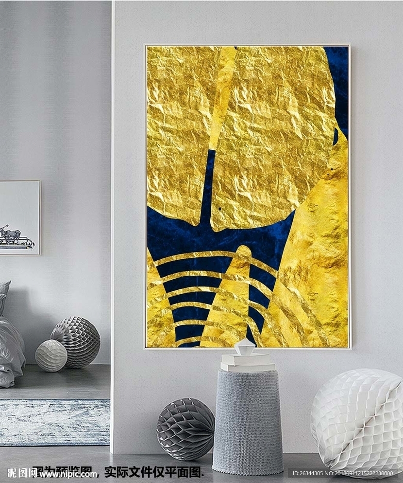 金色新中式几何装饰画