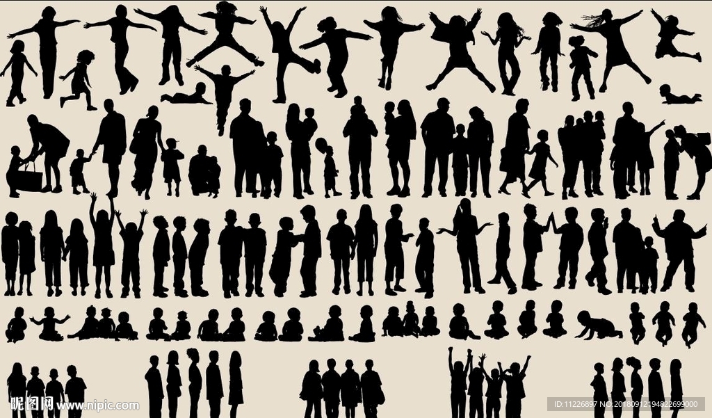 人物剪影设计图__生活人物_人物图库_设计图库_昵图网nipic.com