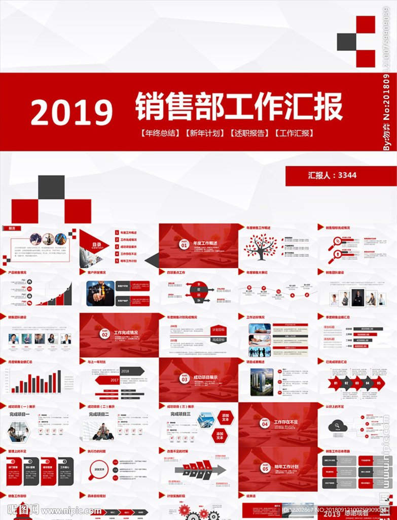 销售部工作总结计划汇报PPT