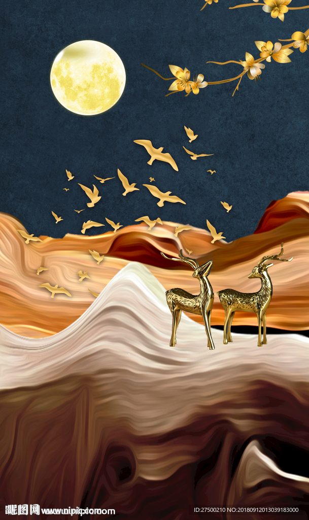 新中式麋鹿玄关