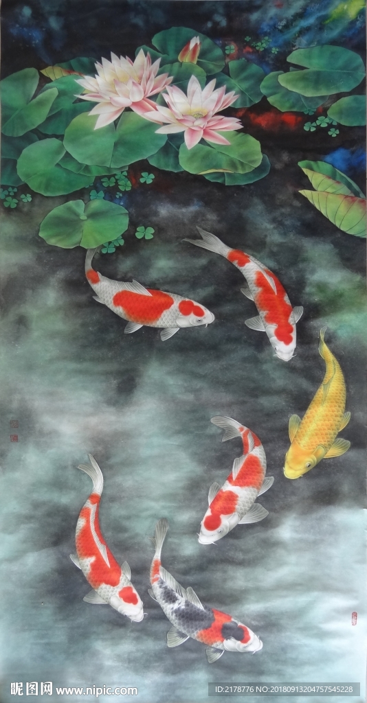 碧波锦鳞