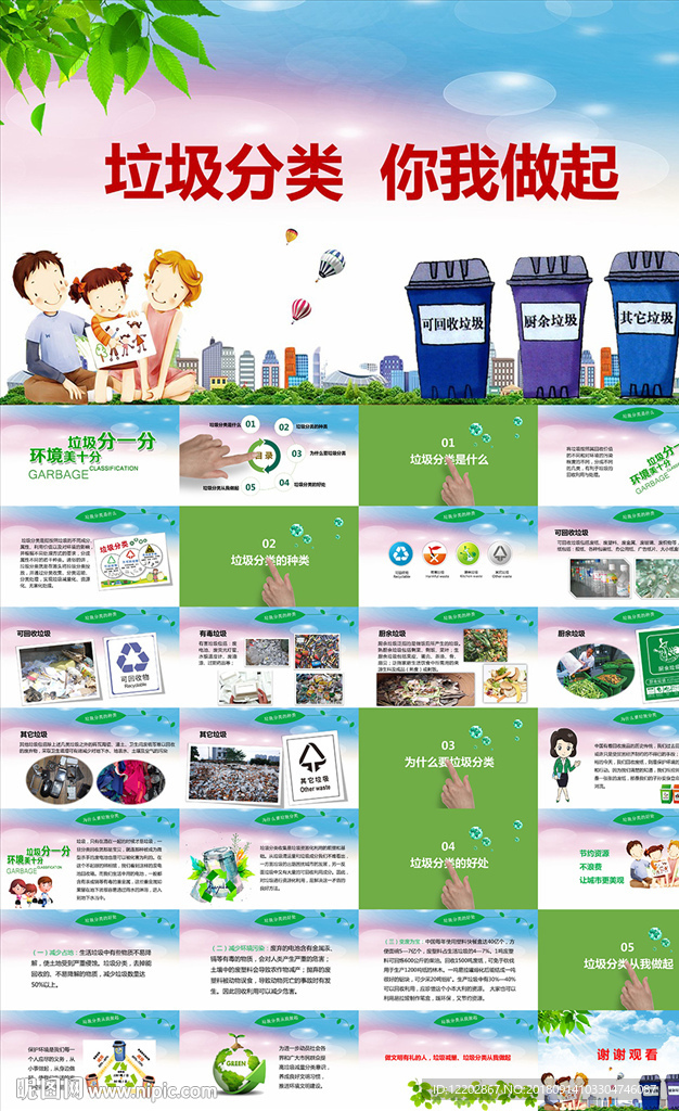 垃圾分类你我做起爱护环境PPT