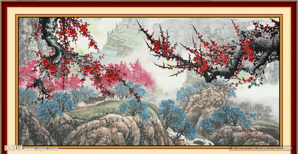 梅花赋 红梅花 梅花国画