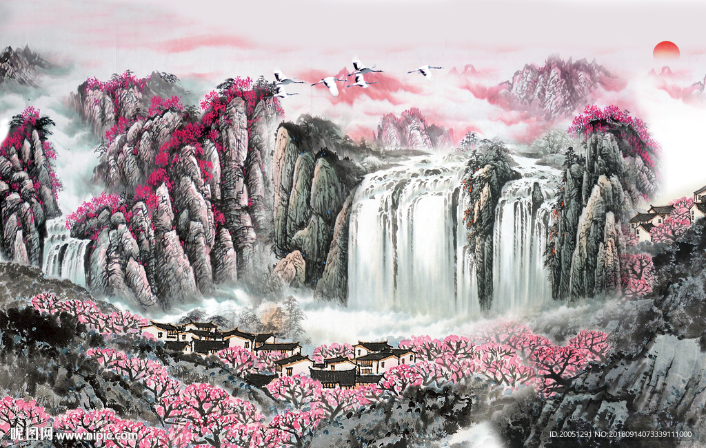 财源滚滚山水