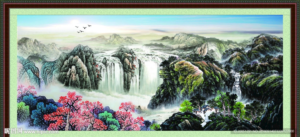 财源滚滚山水