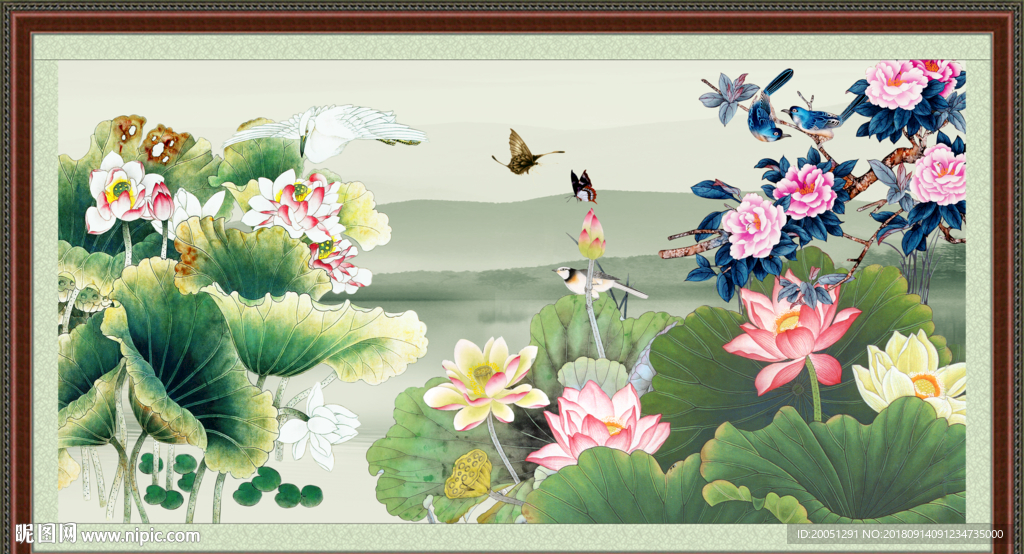水墨荷花图