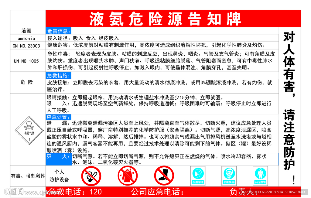 液氨危险源告知牌（未转曲）