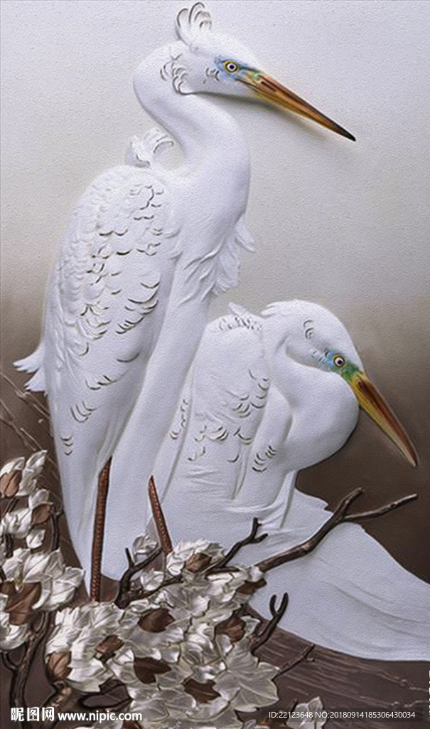 立体白鹤装饰画