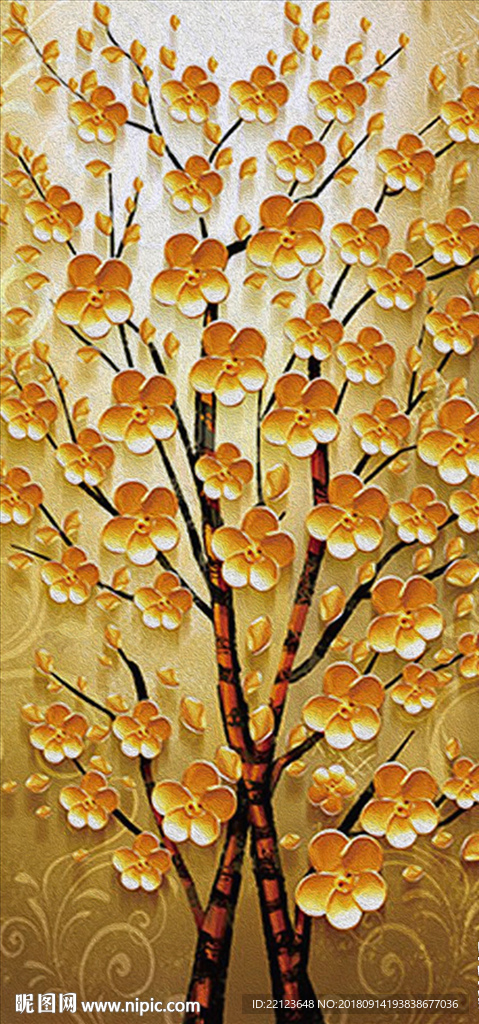 浮雕发财树装饰画