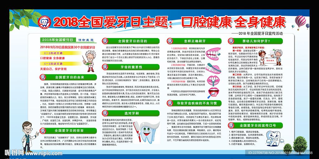 2018年全国爱牙日宣传栏