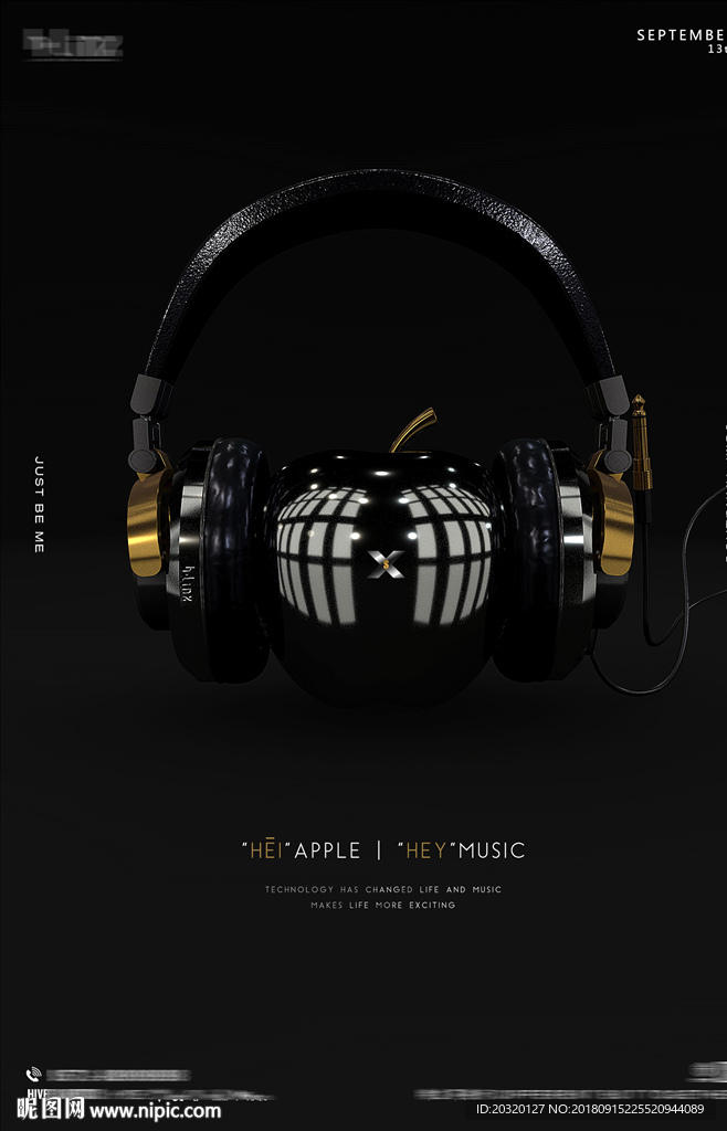 酒吧夜店苹果Xs耳机派对海报