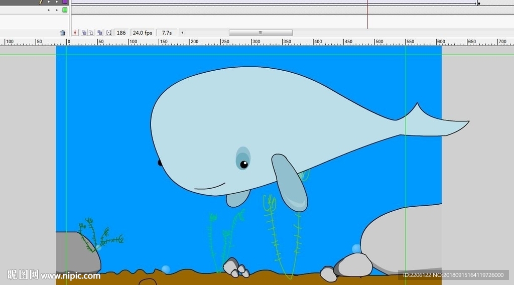 鲸鱼下沉到水里动画10秒
