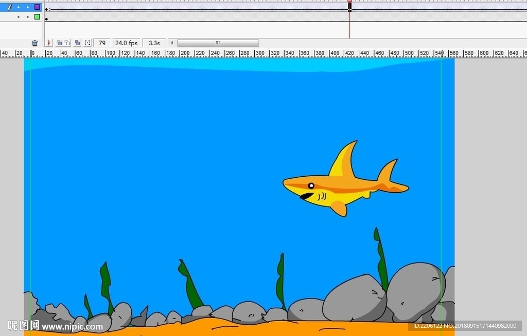 奇怪的鲨鱼在海底6秒动画