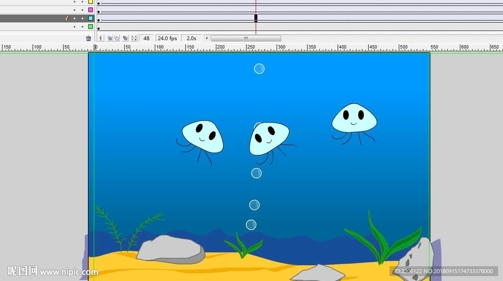 水母在水里游动的动画6秒