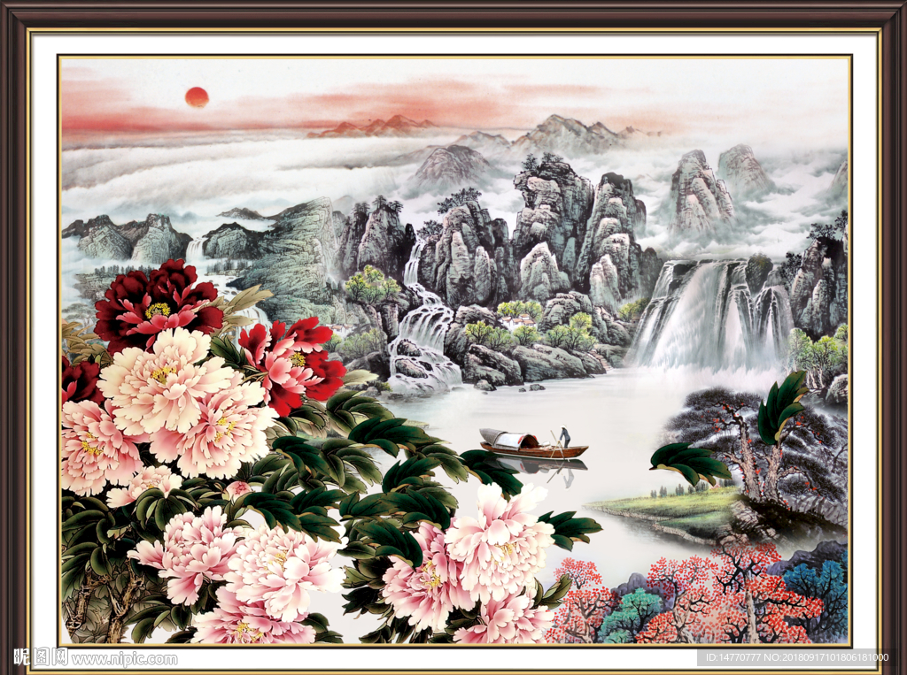 牡丹国画 花开富贵 牡丹花