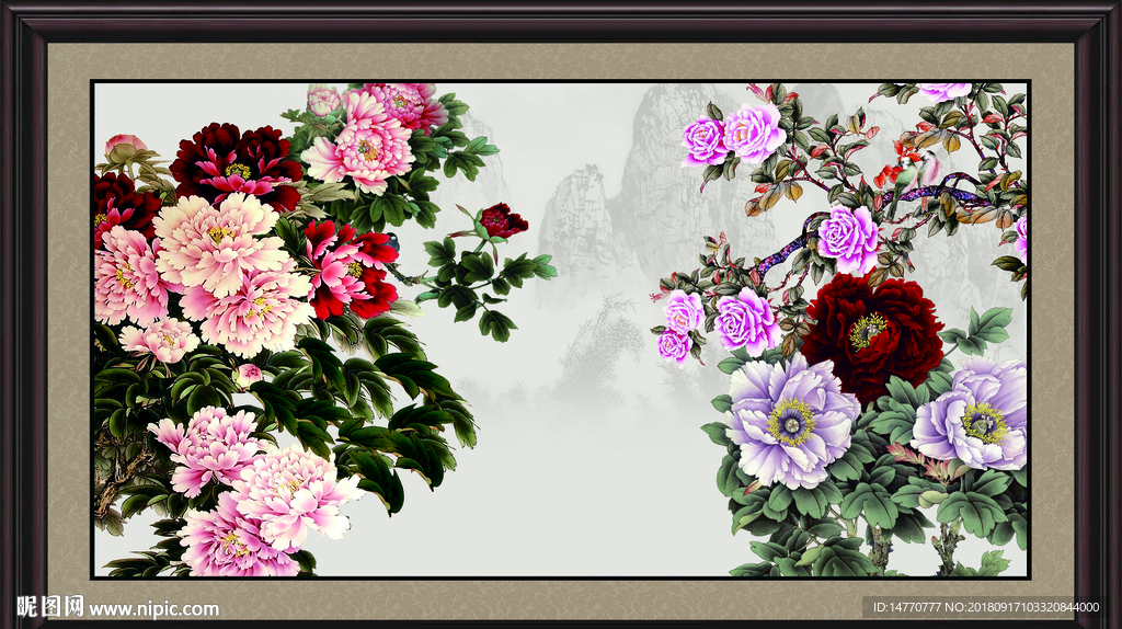 牡丹国画 花开富贵 牡丹花