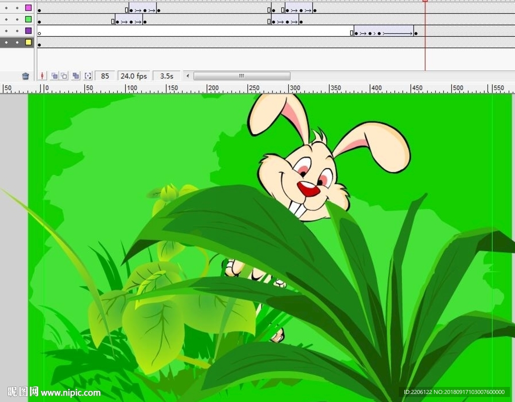 兔子从草丛钻出来6秒动画