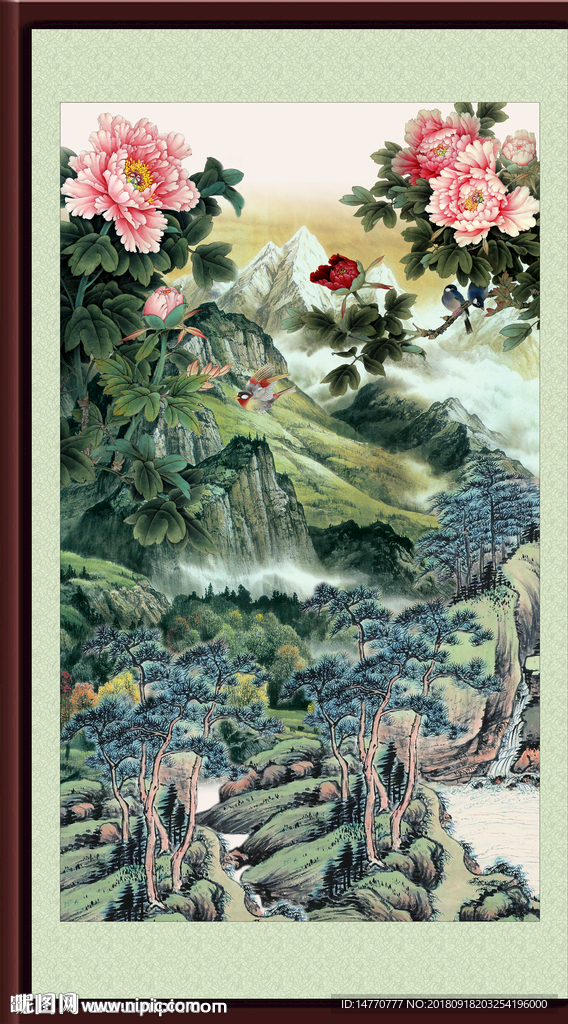 牡丹国画 花开富贵