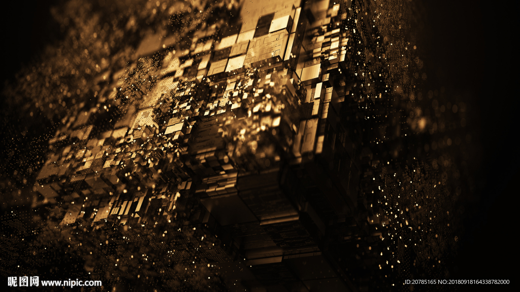 金色立体虚拟城市