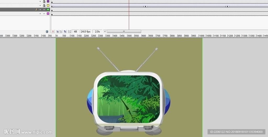 小电视机遮罩动画画面6秒