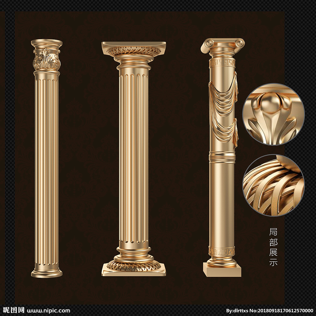 豪宅欧式室内罗马柱装修效果图 – 设计本装修效果图