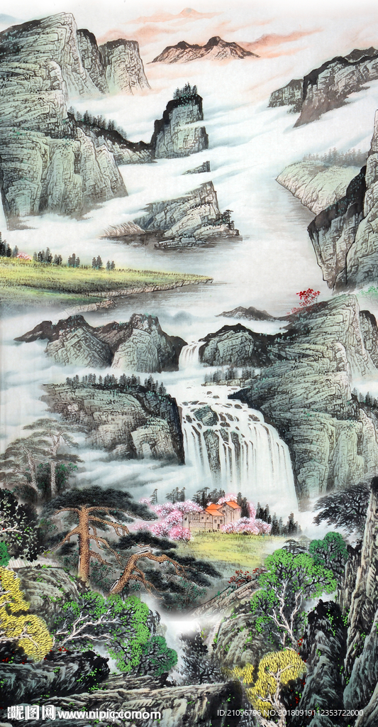 玄关 玄关画 国画山水