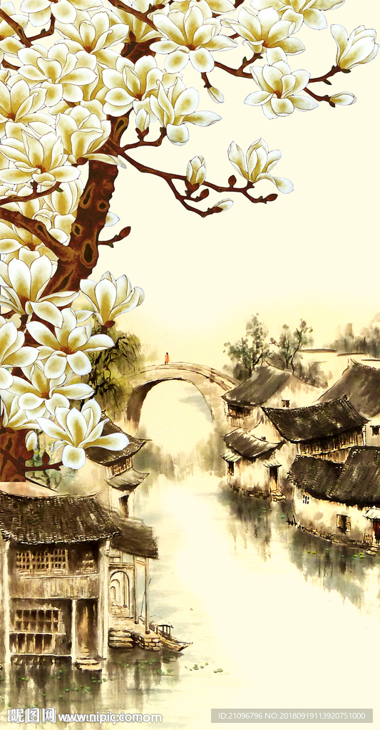 玄关 3d玄关 花鸟