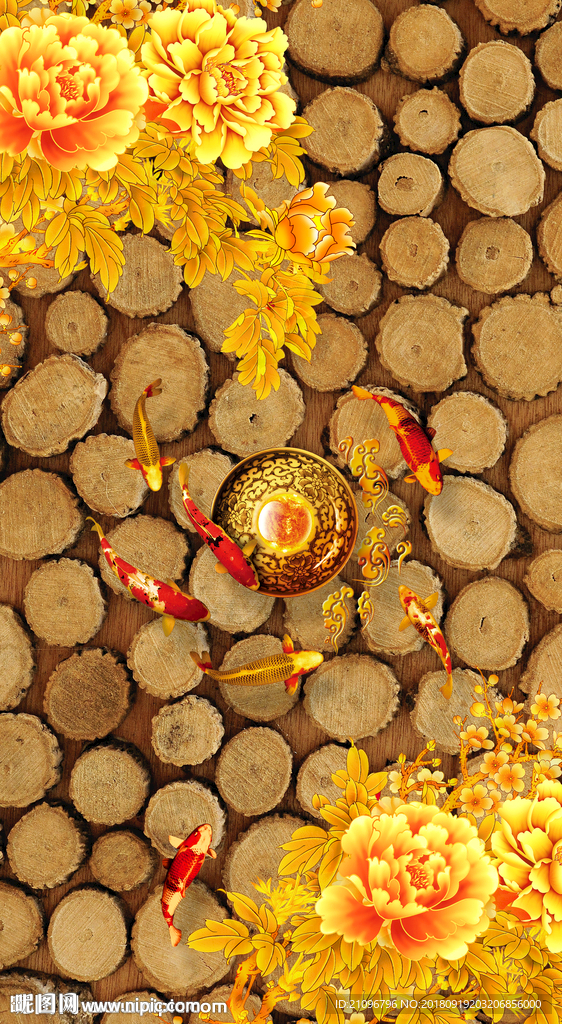 玄关 3d玄关牡丹