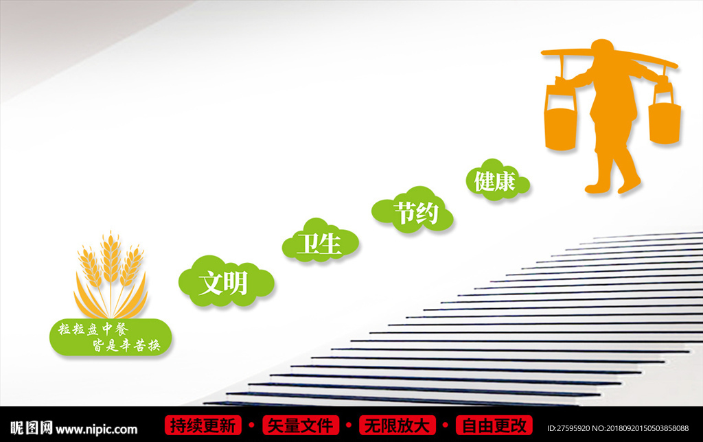 食堂楼梯文化墙