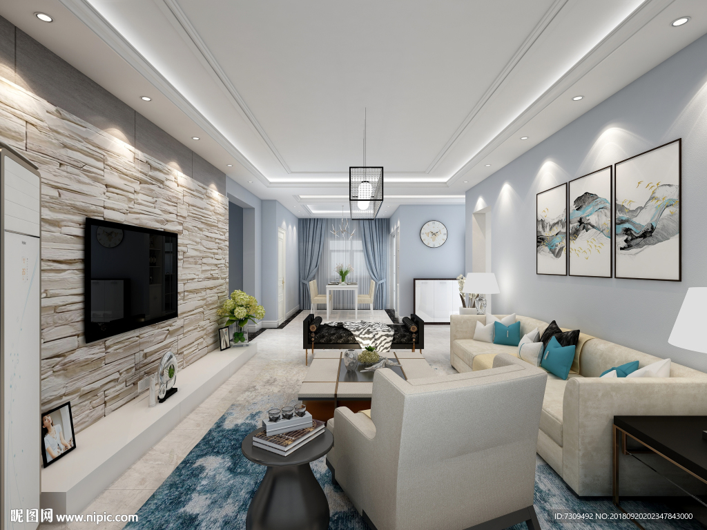 现代简约客餐厅装修效果图