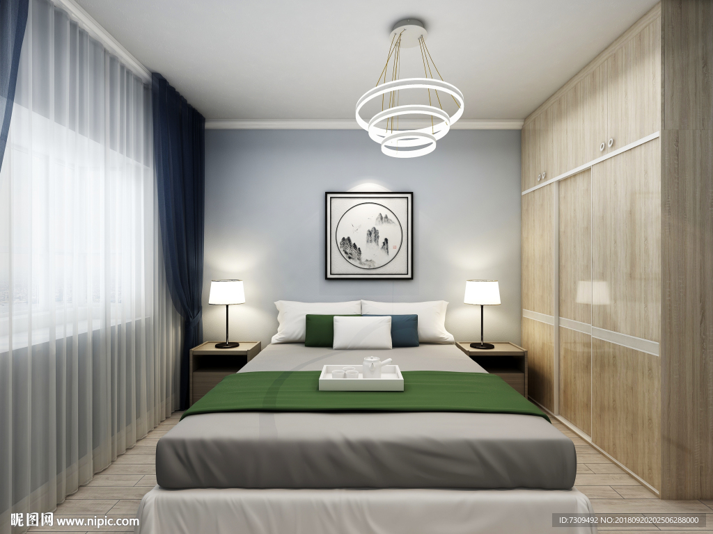 现代简约家居客卧装修效果图