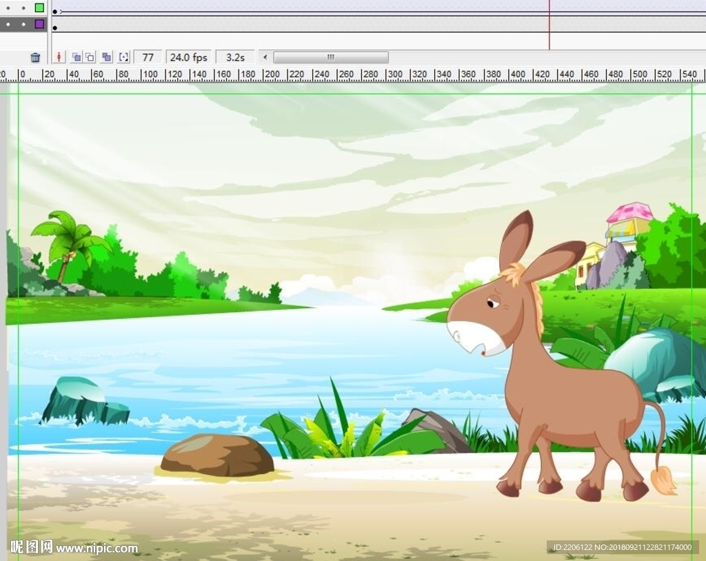 驴子在河边走过动画11秒