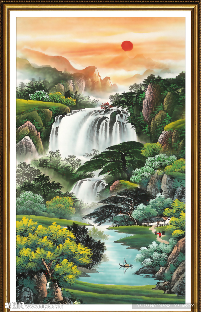 竖幅山水画