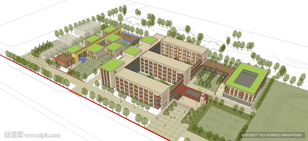 小学学校平面规划模型