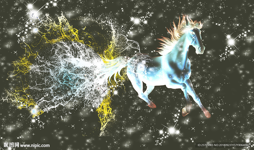 梦幻太空神马电视背景墙