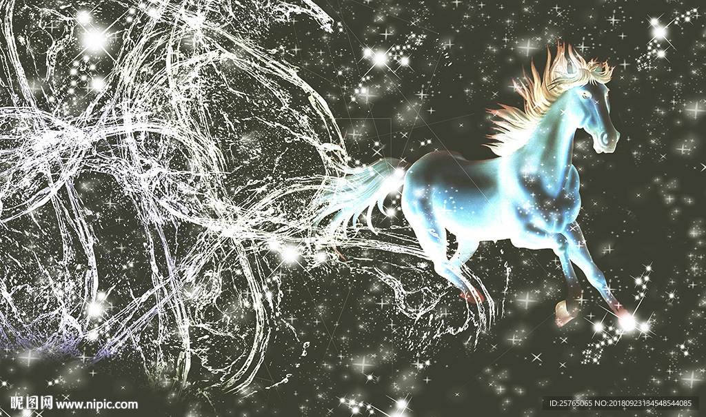 梦幻神马星空太空电视背景墙