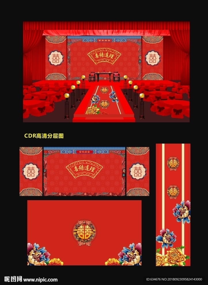 中式婚礼背景