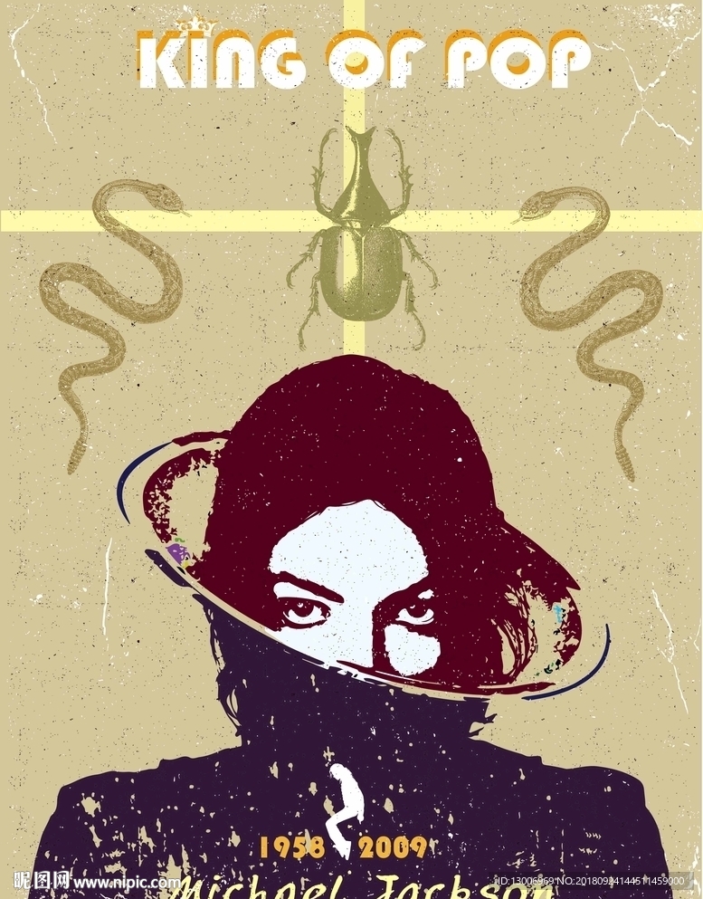 波普风迈克杰克逊海报设计