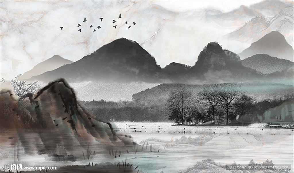 水墨山水画