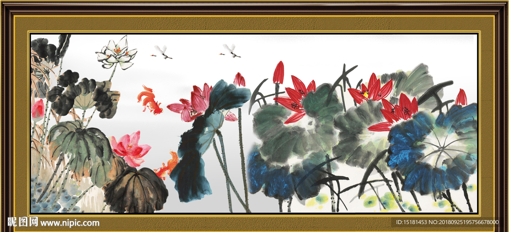 国画荷花